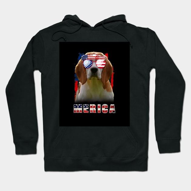 Beagle 4th of Julys Merica Sunglasses Hoodie by vicentadarrick16372